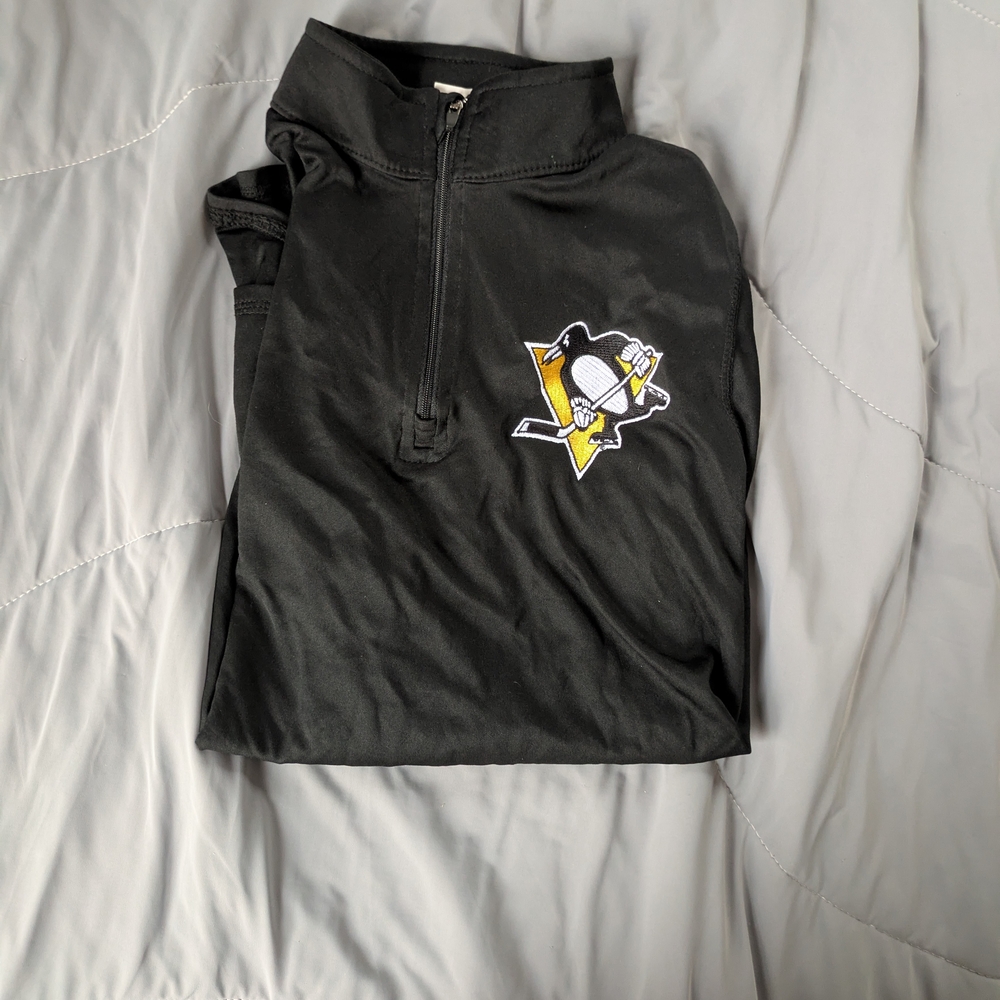 Black Quarter-Zip Pullover with Logo